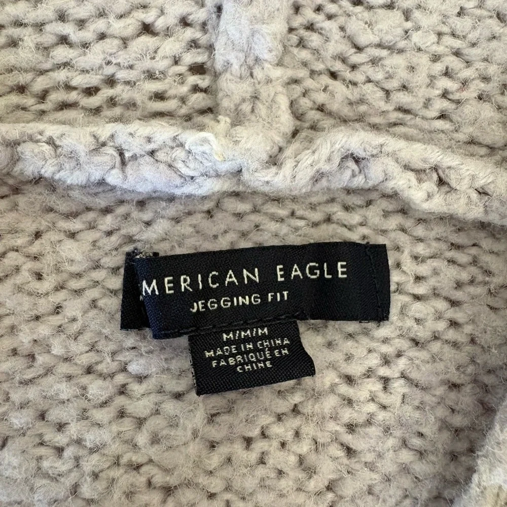 American Eagle Lavender Hooded Knit Sweater Medium